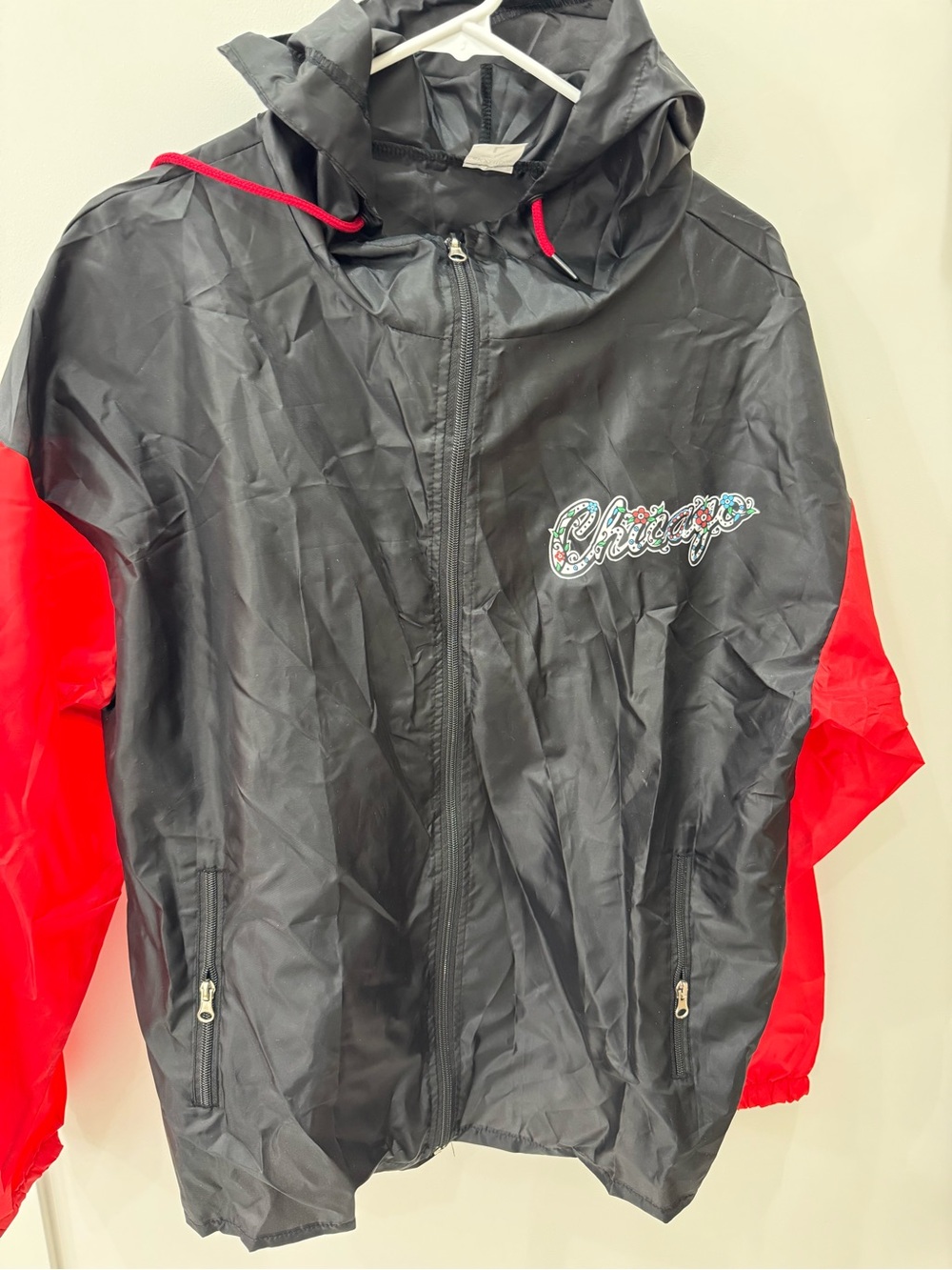 Chicago Bulls - Men’s Black & Red Hooded Windbreaker Jacket